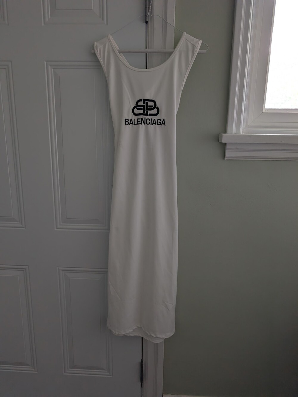 Balenciaga White Logo Maxi Dress